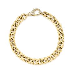 Shy Creation 1/4ctw Diamond Yellow Gold Link Bracelet