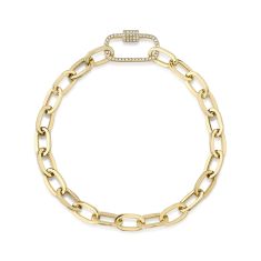 Shy Creation 1/4ctw Round Diamond Yellow Gold Paperclip Link Bracelet