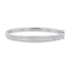 Shy Creation 1 7/8ctw Diamond White Gold Bangle Bracelet