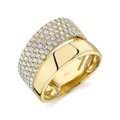 Shy Creation 1ctw Diamond Pave Yellow Gold Ring - Size 7