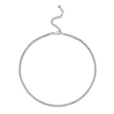 Shy Creation 2 1/2ctw Diamond White Gold Tennis Necklace