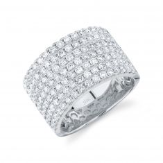 Shy Creation 2 1/8ctw Diamond Pavé Multi-Row White Gold Band Ring