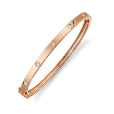 Shy Creation 3/8ctw Diamond Rose Gold Diamond Bangle Bracelet