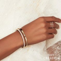 Shy Creation 3/8ctw Diamond Rose Gold Diamond Bangle Bracelet