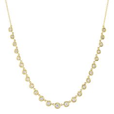 Shy Creation 5/8ctw Diamond Bezel Yellow Gold Necklace