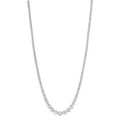 Shy Creation 6 3/4ctw Diamond White Gold Tennis Necklace