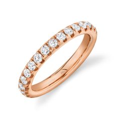 Shy Creation Round Diamond Rose Gold 3.1mm Eternity Band