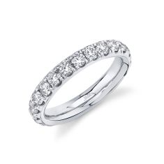 Shy Creation Round Diamond White Gold 3.5mm Eternity Band