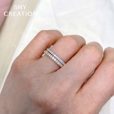 Shy Creation White Gold Diamond Band 1/5ctw