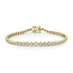 Shy Creation Yellow Gold Diamond Tennis Bracelet 1 7/8ctw
