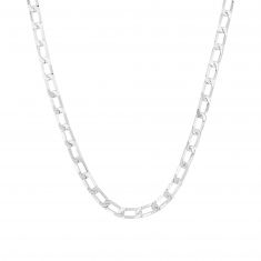 Silver Long Open Curb Chain Necklace