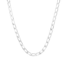 Silver Long Open Curb Chain Necklace