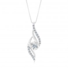 Sirena Diamond Swirl Pendant 1/4ctw