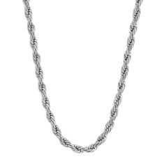 Stainless Steel 4mm Rope Chain Necklace