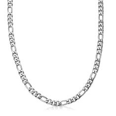 Stainless Steel 9mm Figaro Chain Necklace