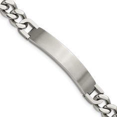 Stainless Steel Brushed and Polished Curb Chain ID Bracelet