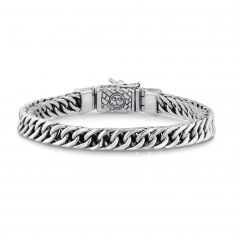 Sterling Silver Curb Chain Bracelet | 8.5 Inches | Men's