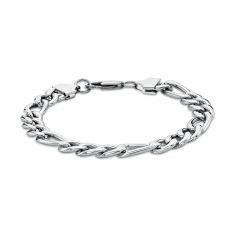 Stainless Steel Figaro Chain Bracelet | 9mm | 9 Inches