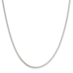 Stainless Steel Polished Box Chain Necklace 2mm - 18 Inches