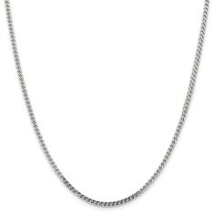 Stainless Steel Polished Franco Chain Necklace 2.5mm - 18 Inches