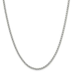 Stainless Steel Polished Spiga Wheat Chain Necklace 3mm - 18 Inches