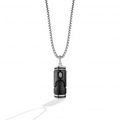 Star Wars™ Fine Jewelry Boba Fett 1/5ctw Treated Black Diamond and Diamond Pendant Necklace | Book of Boba Fett | Men's
