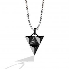 Star Wars™ Fine Jewelry Darth Vader Dark Armor 1/3ctw Treated Black Diamond Pendant Necklace| Balance of the Force | Men's