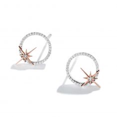 Star Wars Fine Jewelry Guardians of Light 1/10ctw Diamond Sterling Silver and Rose Gold Earrings | Into The Galaxy