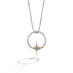 Star Wars™ Fine Jewelry Guardians of Light 1/10ctw Diamond Sterling Silver and Yellow Gold Pendant Necklace | Into The Galaxy