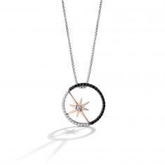 Star Wars Fine Jewelry Guardians of Light 1/4ctw Treated Black Diamond and Diamond Sterling Silver and Rose Gold Necklace | Into The Galaxy