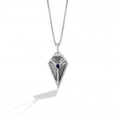 Star Wars™ Fine Jewelry The Star Destroyer 1/6ctw Diamond and Blue Sapphire Pendant Necklace | Into The Galaxy