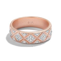 Star Wars™ Fine Jewelry Princess Leia I Love You 1/6ctw Diamond Rose Gold Wedding Band | Celestial Love | Size 7