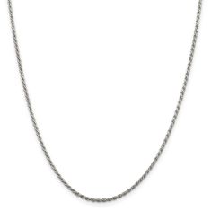 Sterling Silver 1.85mm Diamond-Cut Rope Chain Necklace