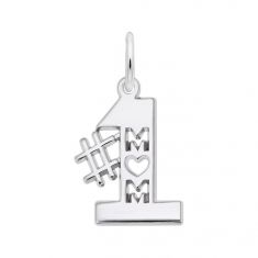 Sterling Silver #1 Mom Flat Charm