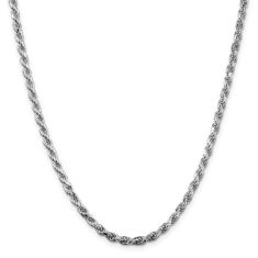Sterling Silver 3.75mm Diamond-Cut Rope Chain Necklace