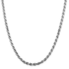 Sterling Silver 4.6mm Diamond-Cut Rope Chain Necklace