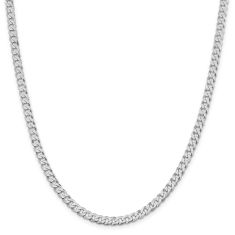Sterling Silver 5mm Beveled Curb Chain Necklace