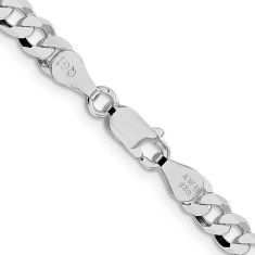 Sterling Silver 5mm Beveled Curb Chain Necklace