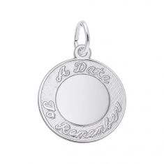 Sterling Silver A Date To Remember Flat Charm