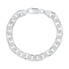 Sterling Silver Anchor Link Chain Bracelet | 7.25mm | 7.25 Inches