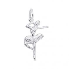 Sterling Silver Ballet Dancer with Tutu Flat Charm