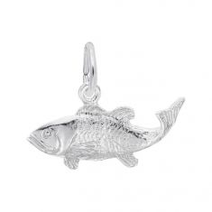 Sterling Silver Bass Fish 3D Charm