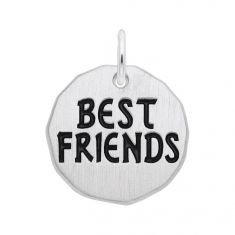 Sterling Silver Best Friends Flat Charm Tag