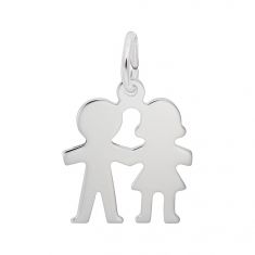 Sterling Silver Boy And Girl Flat Charm