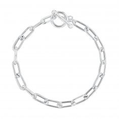 Sterling Silver Semi-Solid Cheval Chain Link Bracelet, 7.5 inches