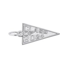 Sterling Silver Class Of 2024 Flag Flat Charm