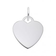 Sterling Silver Small Classic Series Plain Heart Flat Charm