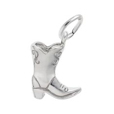 Sterling Silver Cowboy Boot 3D Charm