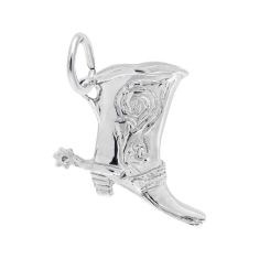image of Sterling Silver Cowboy Boot with Spur 3D Charm with sku:10176001000