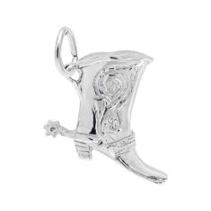 Sterling Silver Cowboy Boot with Spur 3D Charm